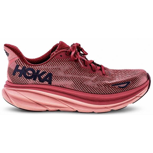 Hoka One One Shoes - HOKA One One Clifton 9 Running Shoes Women’s Size 9 Burgundy Athletic Sneakers